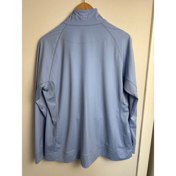 Cutter And Buck Drytec Full Zip Size XL Light Blue Zip Pockets Golf Breathable - Picture 6 of 9